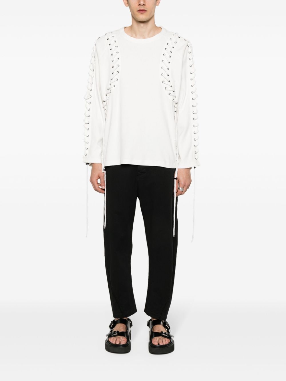 Transit cropped tapered trousers - Zwart