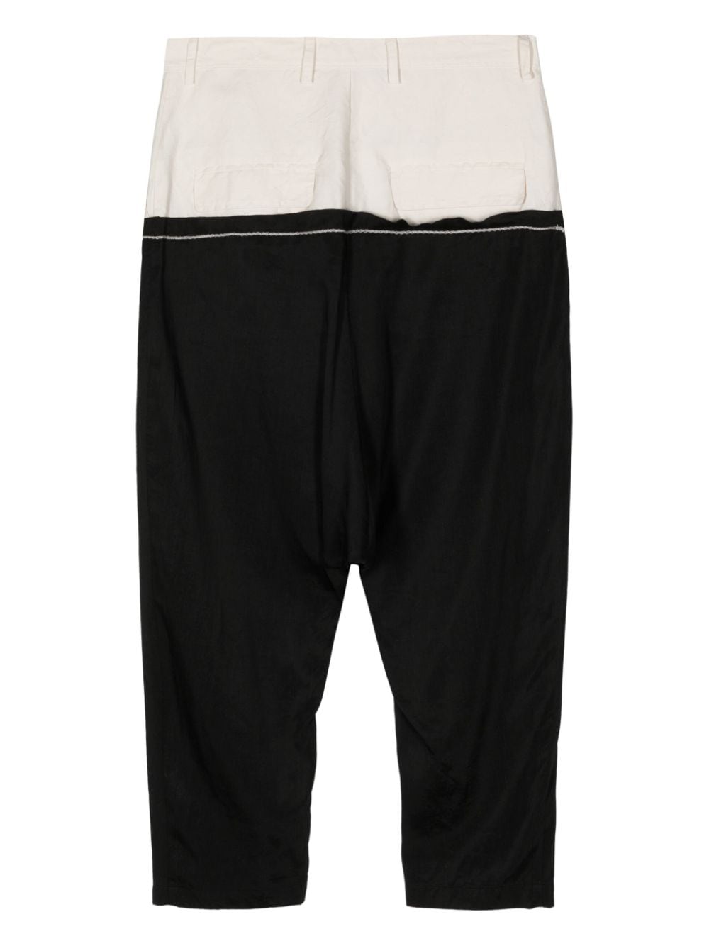 Rundholz drop-crotch two-tone trousers - Wit