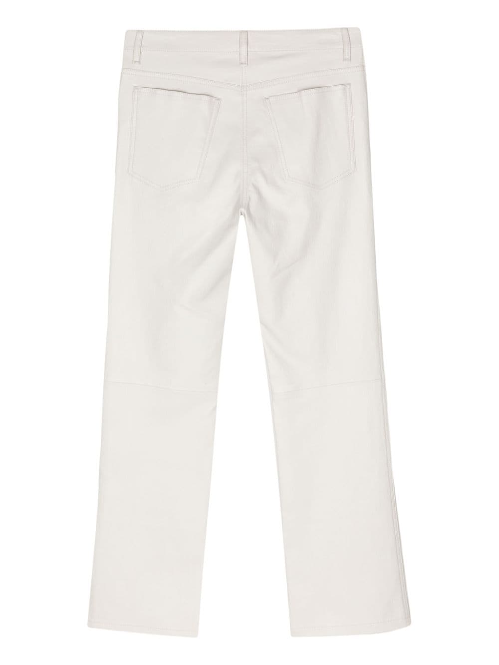 JOSEPH mid-rise leather trousers - Wit