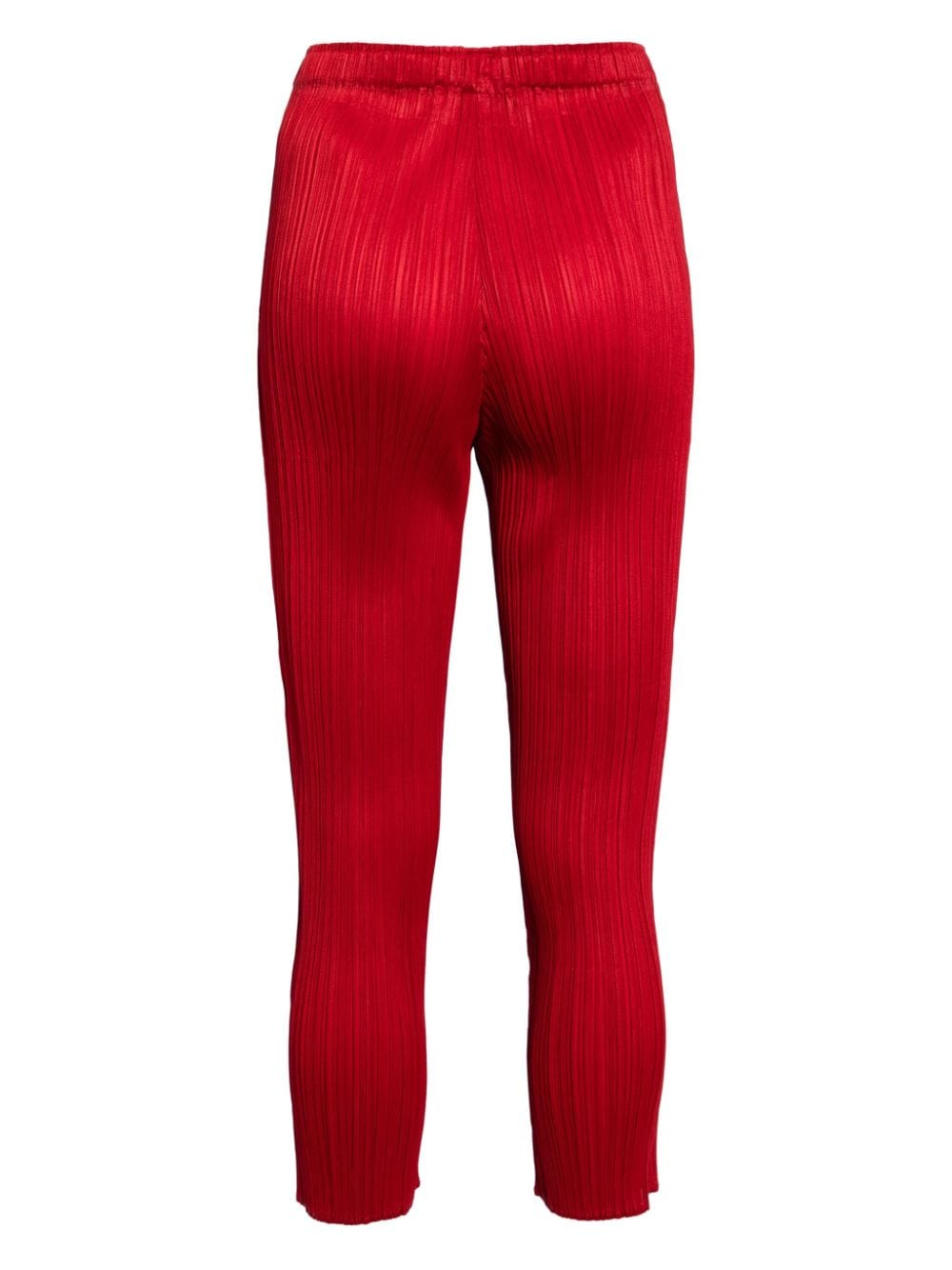 Pleats Please Issey Miyake plissé-effect cropped trousers - Rood