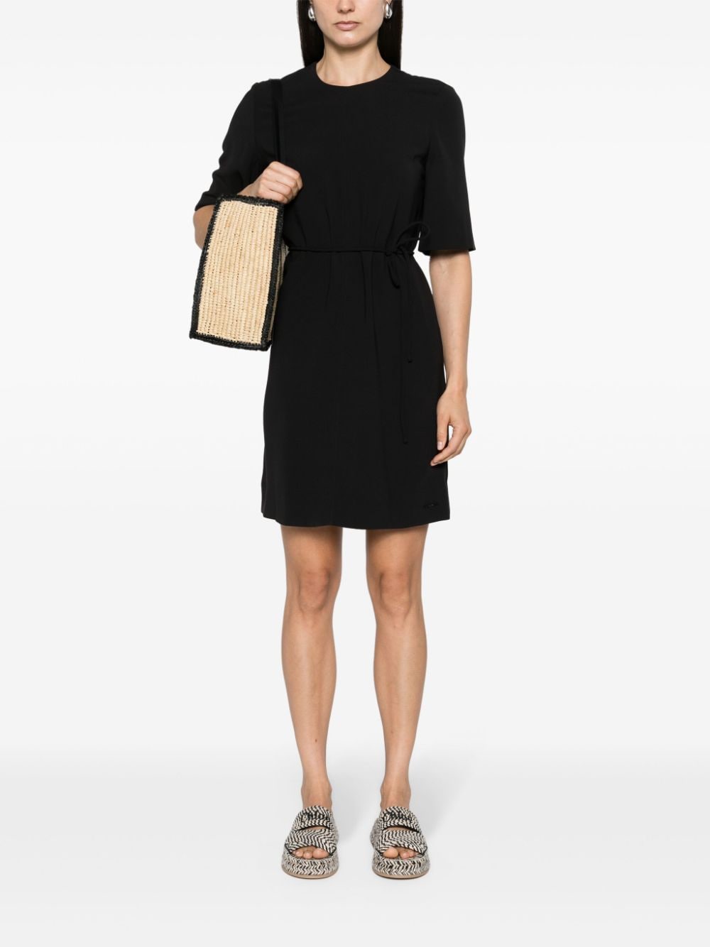Calvin Klein tied crepe minidress - Zwart