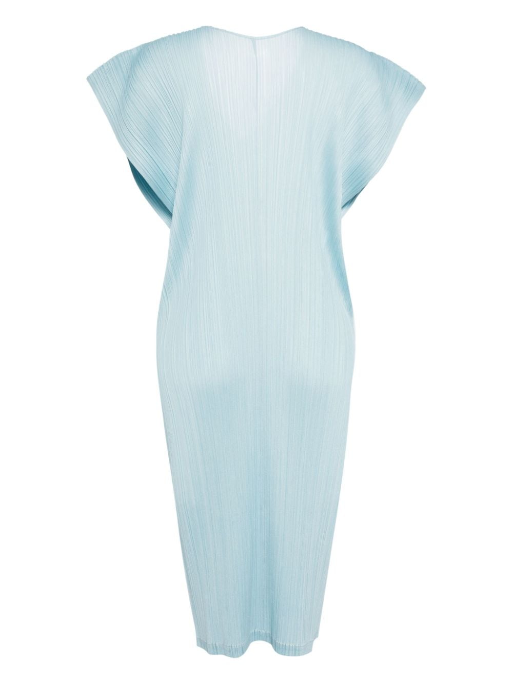 Pleats Please Issey Miyake V-neck plissé midi dress - Blauw