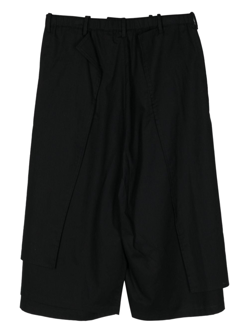Yohji Yamamoto wrap cropped trousers - Zwart