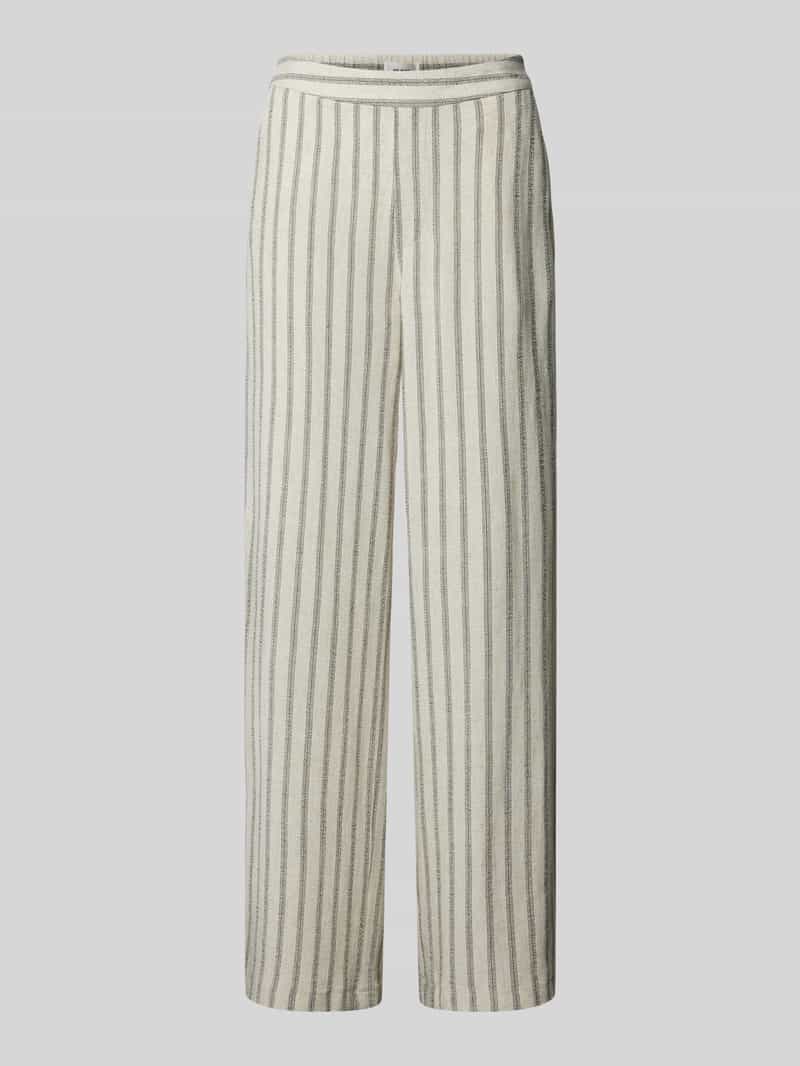 Object Straight leg stoffen broek met streepmotief, model 'Sanne'