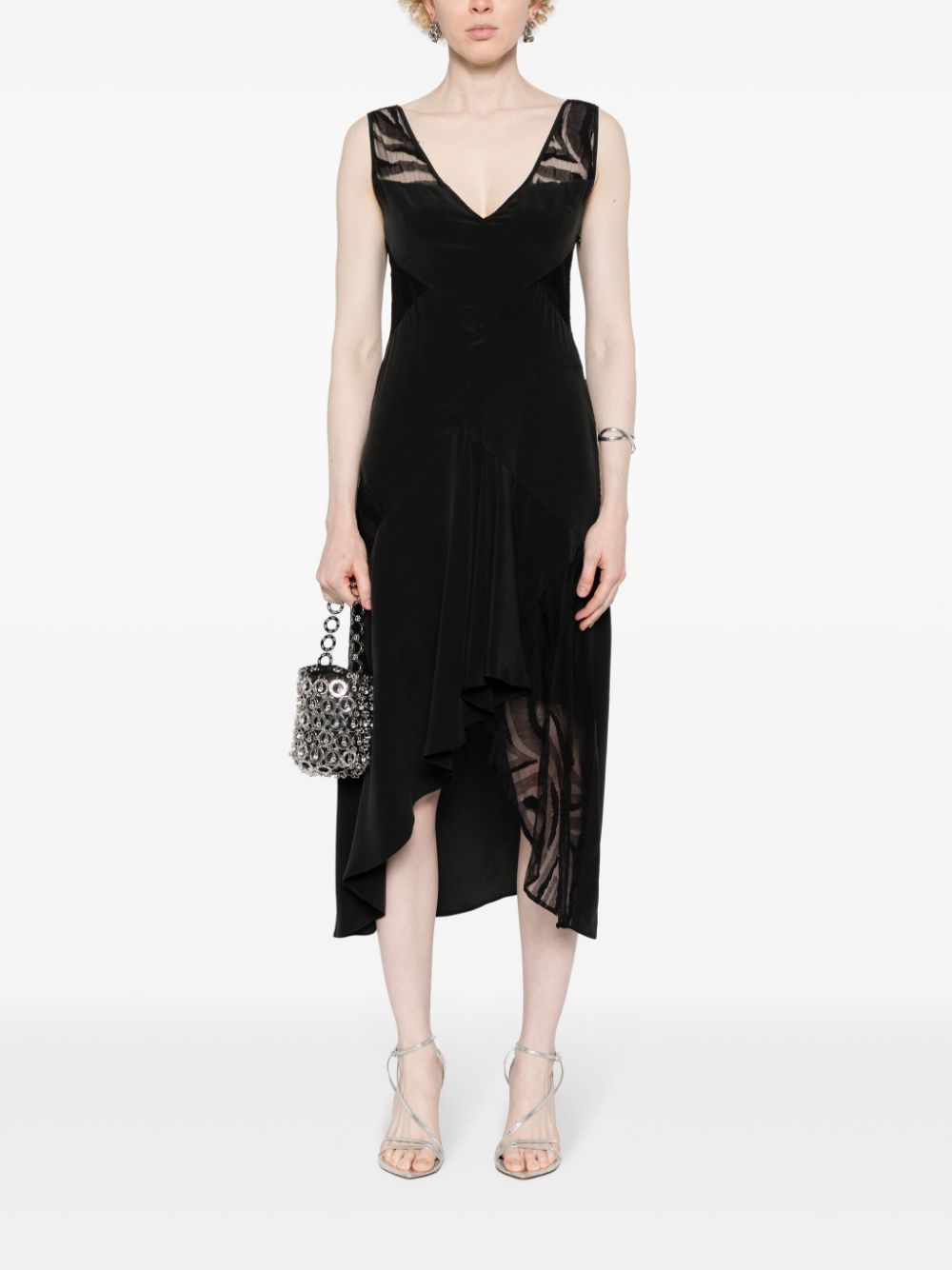 IRO Judya asymmetric-design dress - Zwart