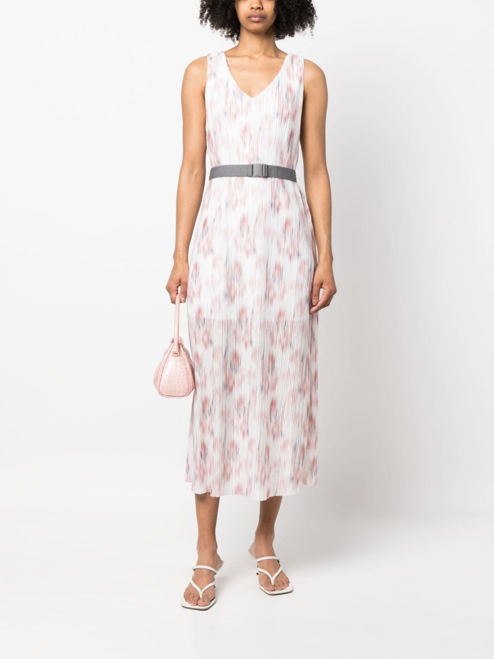 Armani Exchange Midi-jurk met ceintuur - Wit