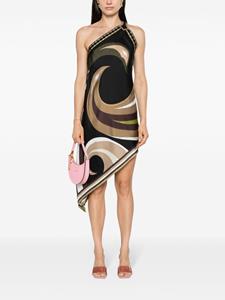 PUCCI Vivara-print asymmetric dress - Bruin
