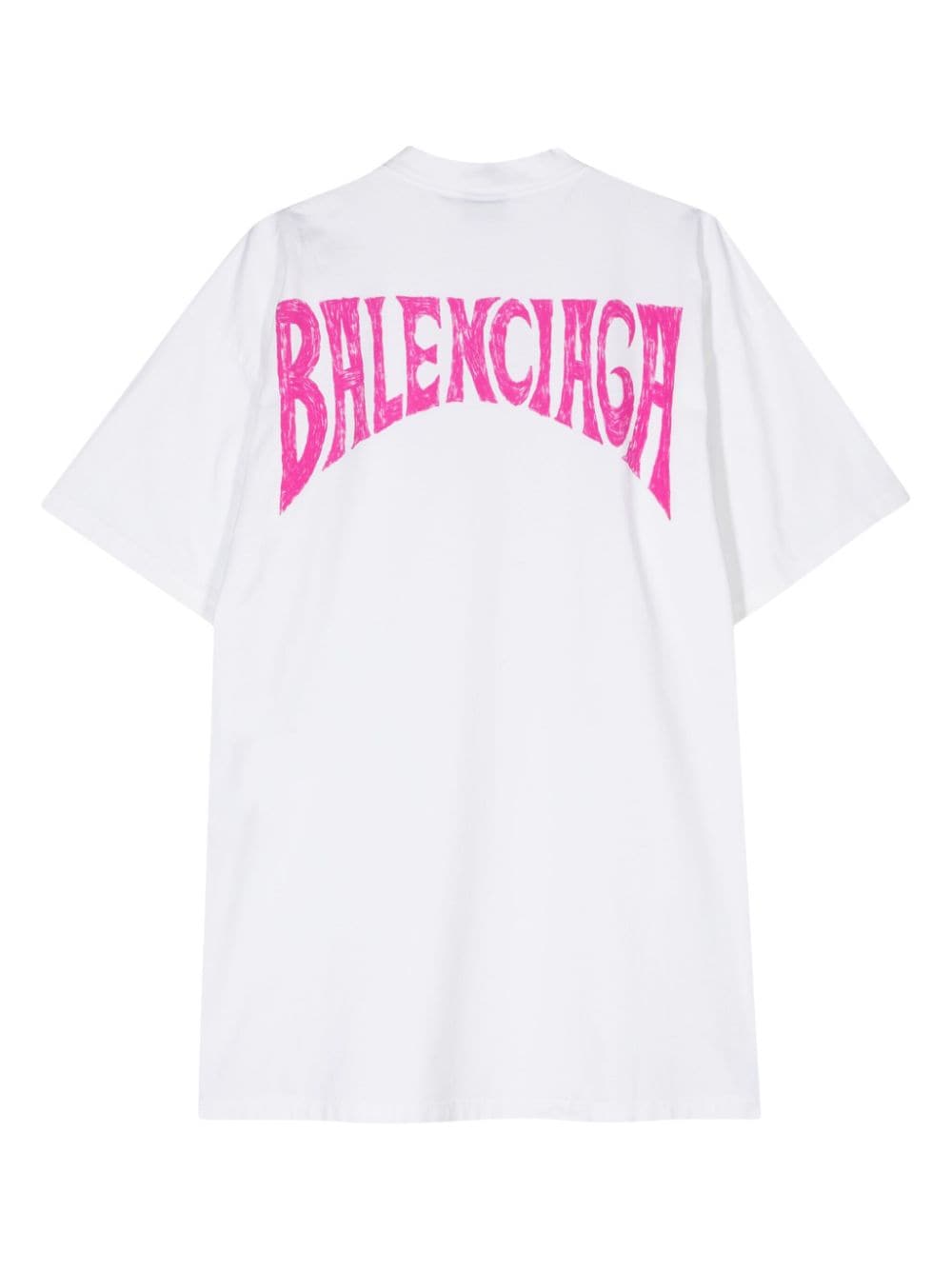 Balenciaga logo-print cotton T-shirt dress - Wit