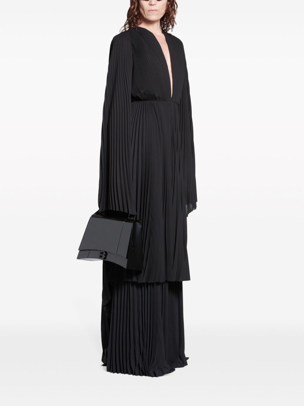 Balenciaga Geplooide maxi-jurk - Zwart