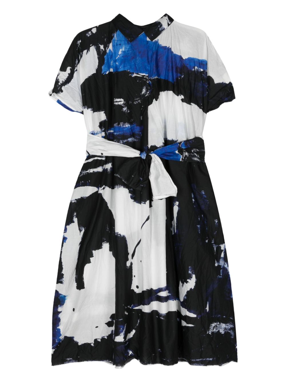 Daniela Gregis abstract-print cotton dress - Zwart