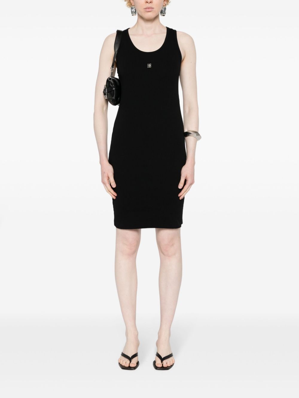 Givenchy 4G-motif ribbed mini dress - Zwart