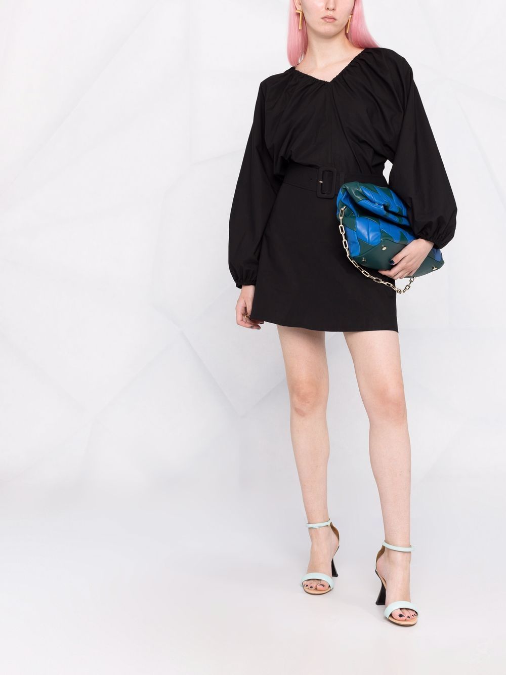 Patou Mini-jurk met ballonmouwen - Zwart
