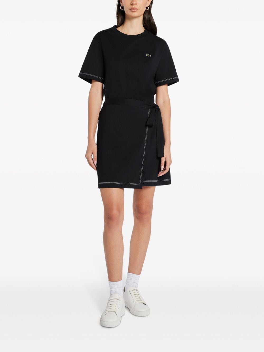 Lacoste Oversized Jersey Dress - Zwart