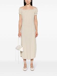Elena Velez frayed chemise slip dress - Beige