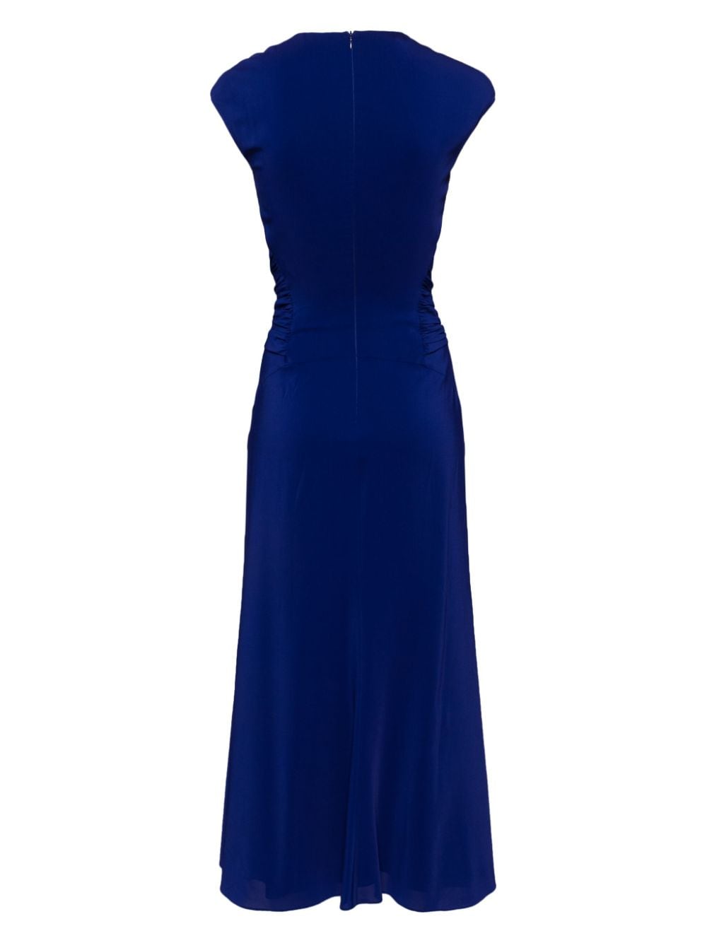 Rochas gathered belted dress - Blauw