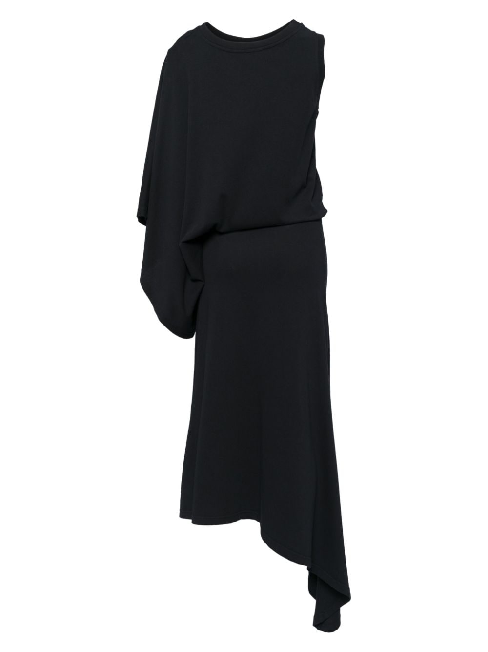 A.W.A.K.E. Mode draped one-sleeve dress - Zwart