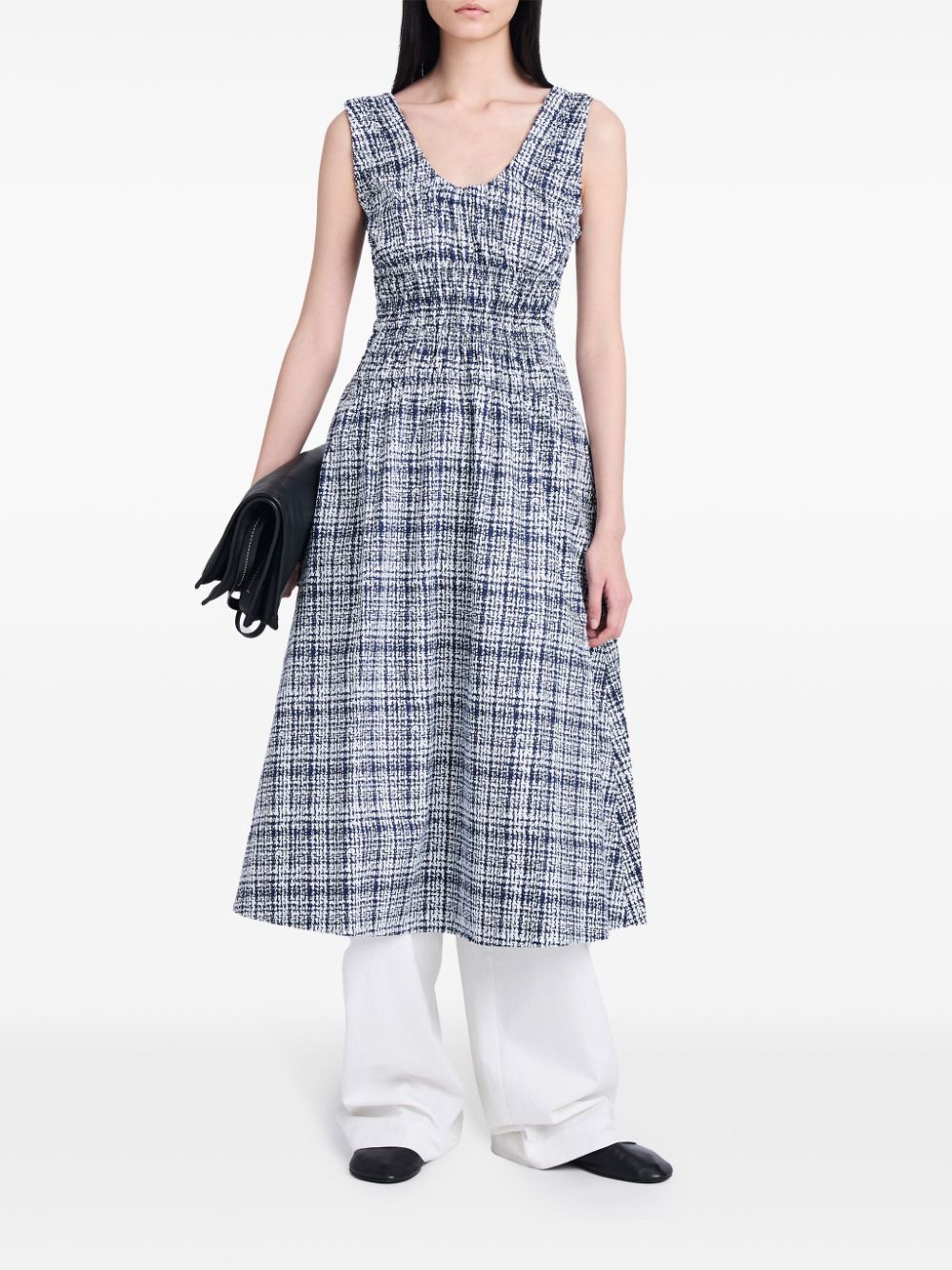 Proenza Schouler White Label Penny check-pattern cotton dress - Blauw