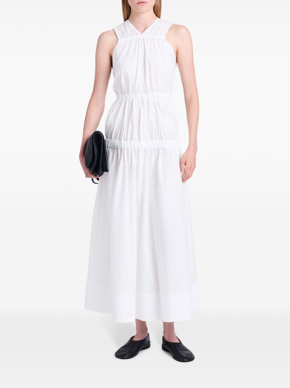 Proenza Schouler White Label Libby ruched-detail cotton dress - Wit