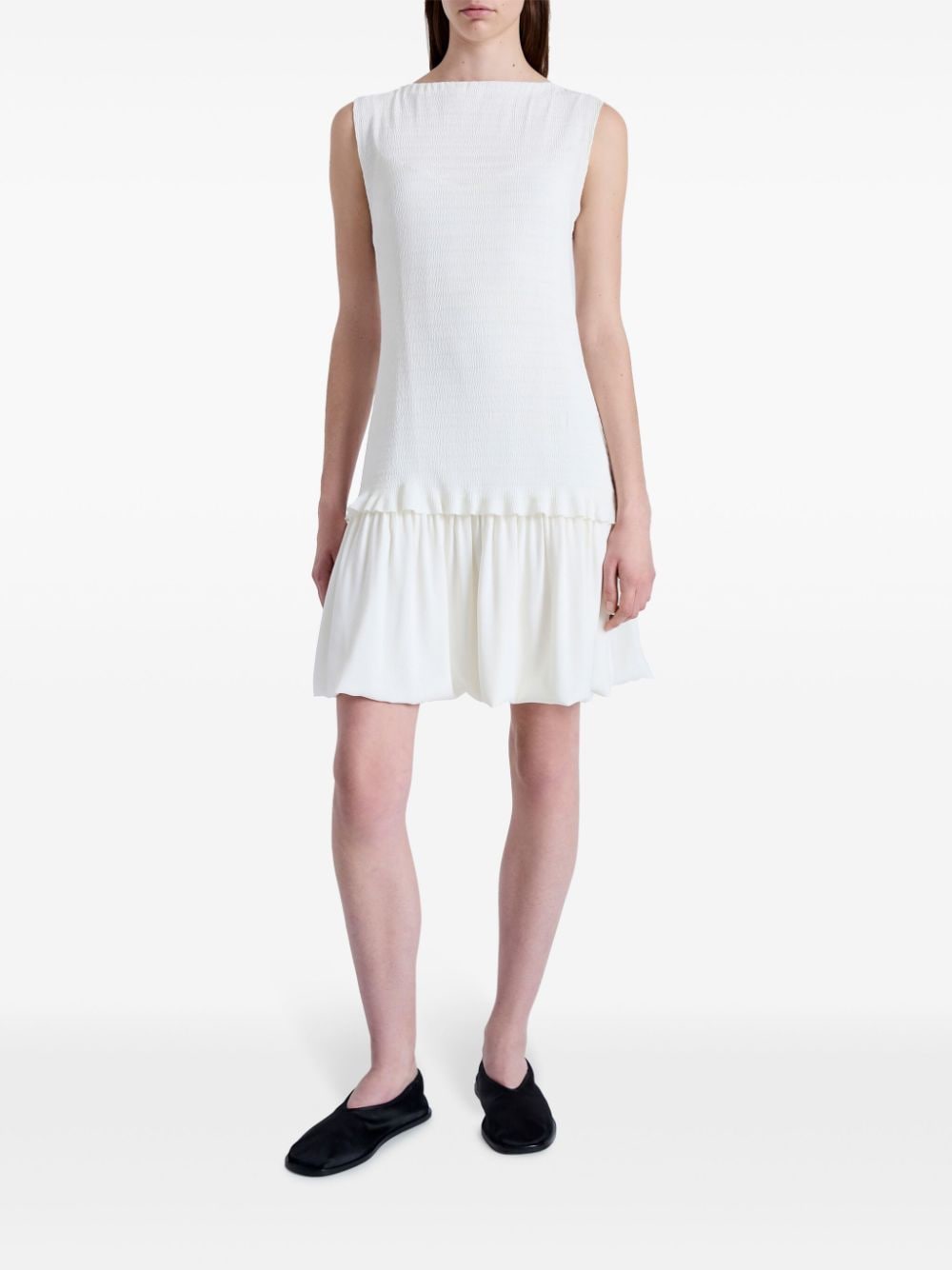 Proenza Schouler White Label layered seersucker mini dress - Wit