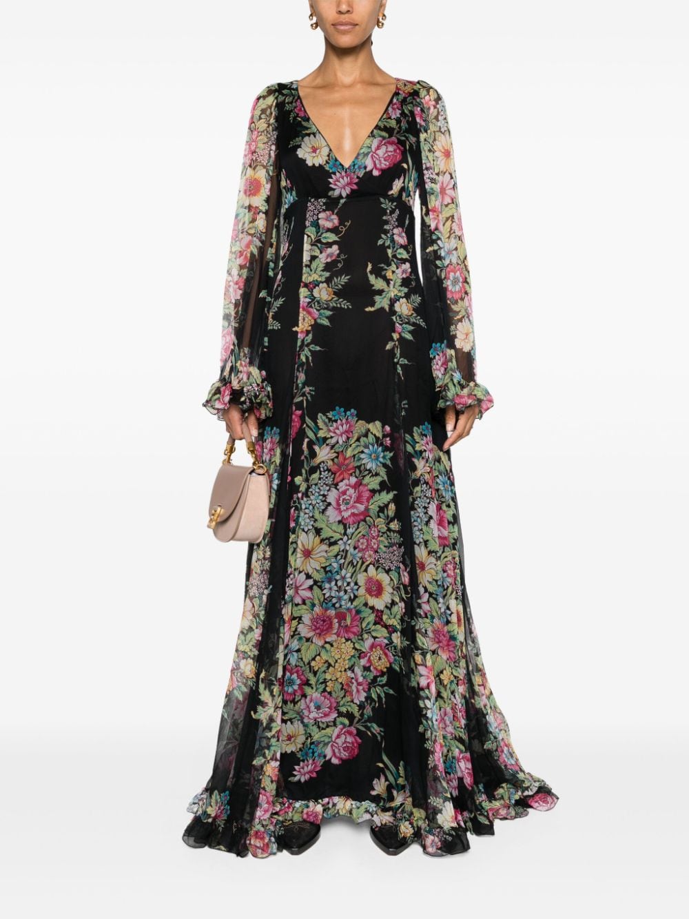ETRO floral-print maxi dress - Zwart