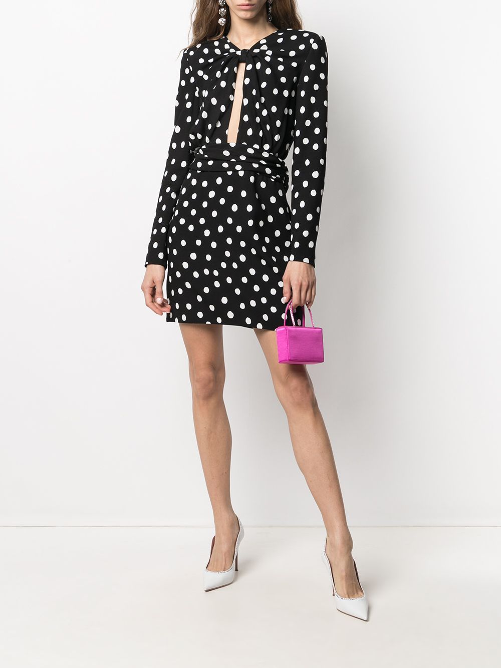 Saint Laurent Mini-jurk met stippen - Zwart