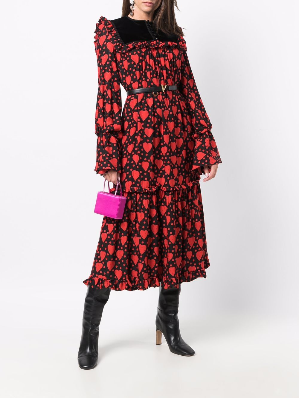 Saint Laurent Maxi-jurk met print - Rood