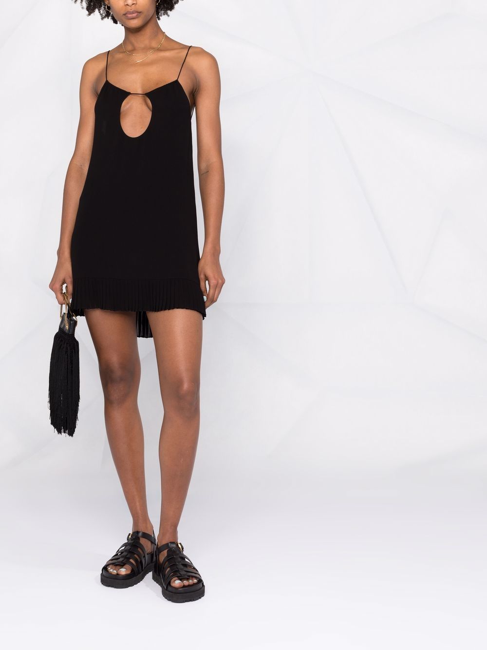 Saint Laurent Mini-jurk met uitgesneden detail - Zwart