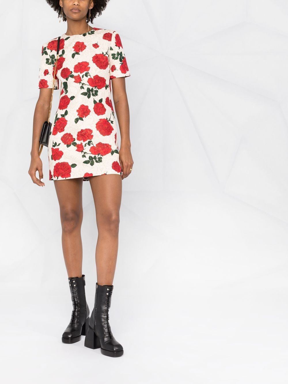 Saint Laurent Mini-jurk met jacquard - Beige