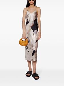 ACE HARPER The Roopal abstract-print midi dress - Beige