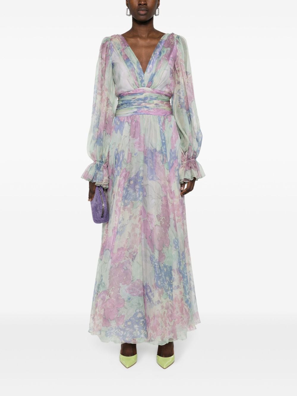 Luisa Beccaria Luna floral-print dress - Roze