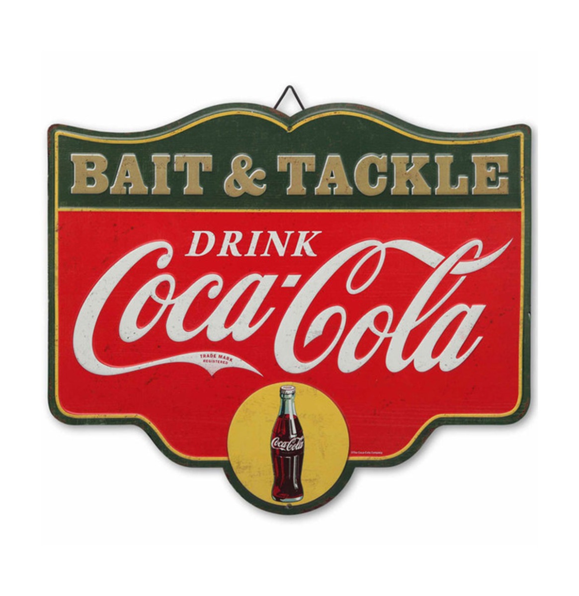 Fiftiesstore Coca-Cola Bait & Tackle Metalen Bord met Relief - 36 x 31cm