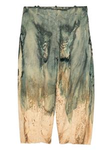 Masnada tie-dye cropped cotton trousers - Blauw