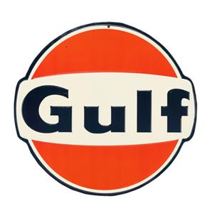Fiftiesstore Gulf Logo Metalen Bord - Ø30cm