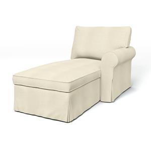 Bemz IKEA - Hoes voor chaise longue Ektorp met armleuning rechts, White, Linnen