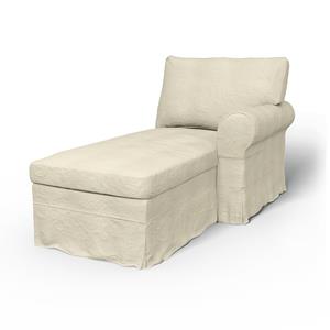 Bemz IKEA - Hoes voor chaise longue Ektorp met armleuning rechts, White, Linnen