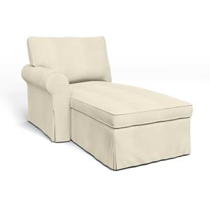 Bemz IKEA - Hoes voor chaise longue Ektorp met armleuning links, White, Linnen
