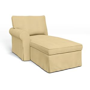 Bemz IKEA - Hoes voor chaise longue Ektorp met armleuning links, Soft Yellow, Linnen