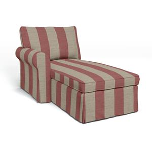 Bemz IKEA - Hoes voor chaise longue Ektorp met armleuning links, Happy Red, Linnen
