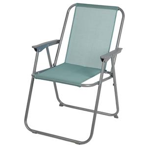 Sunnydays camping/strand stoel - aluminium - inklapbaar - grijs - L53 x B55 x H75 cm -