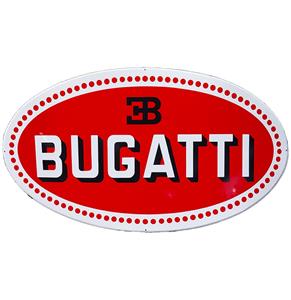 Fiftiesstore Bugatti Logo XL Emaille Bord - 150 x 80cm