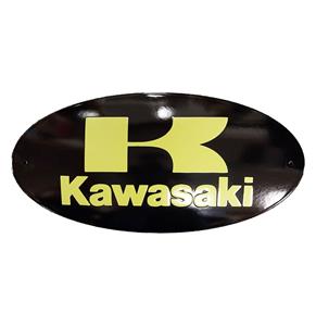 Fiftiesstore Kawasaki Logo Emaille Bord - 46 x 23cm