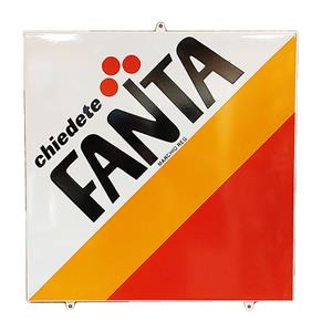 Fiftiesstore Fanta Logo Box Emaille Bord - 50 x 50cm