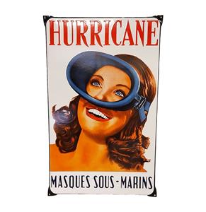 Fiftiesstore Hurricane Masques Sous-Marins Emaille Bord - 48 x 30cm