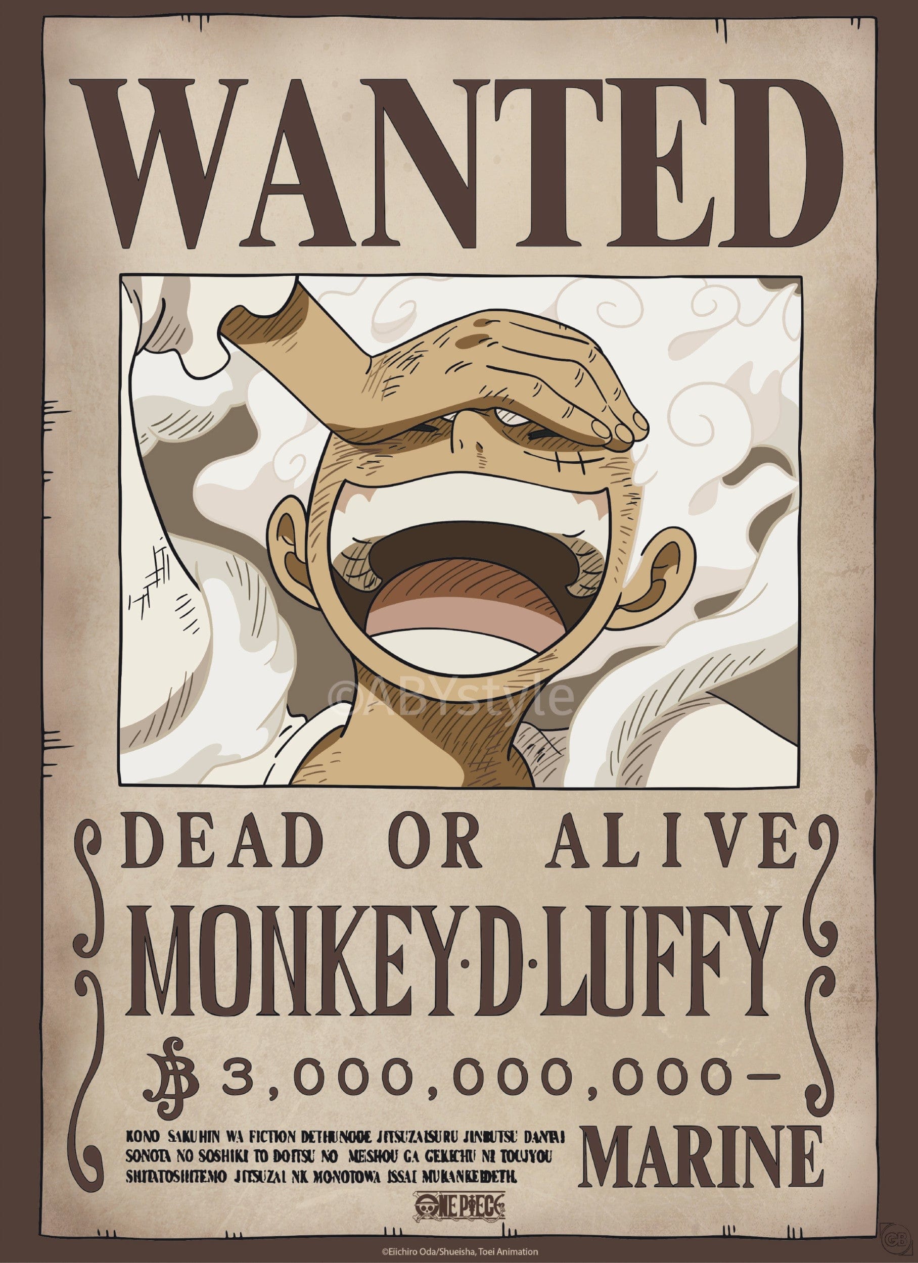 ABYstyle Poster One Piece Wanted Luffy Wano 38x52cm