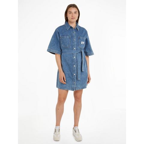 Calvin Klein Jeans jurk BOXY BELTED SHIRT DRESS