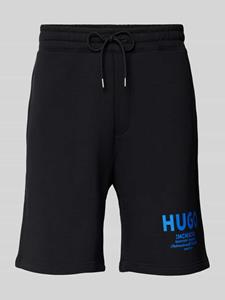 Hugo Blue Regular fit sweatshorts met labelprint, model 'Nomario'