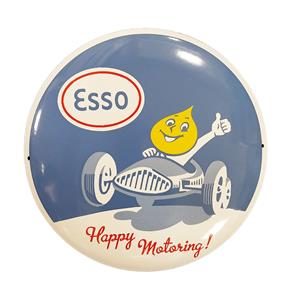 Fiftiesstore Esso Happy Motoring Emaille Bord - Ø40cm
