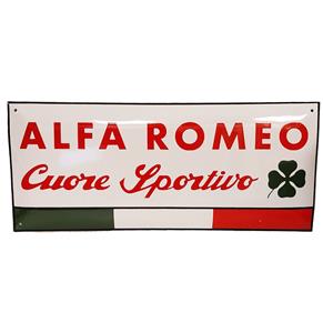 Fiftiesstore Alfa Romeo Cuore Sportivo Emaille Bord - 70 x 30cm