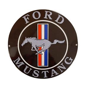 Fiftiesstore Ford Mustang Logo Emaille Bord - Ø30cm