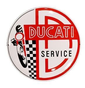 Fiftiesstore Ducati Service Rond Emaille Bord - Ø40cm